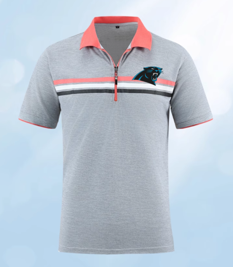 Carolina Panthers grey Men 2025 NFL polo T shirt->nfl t-shirts->Sports Accessory